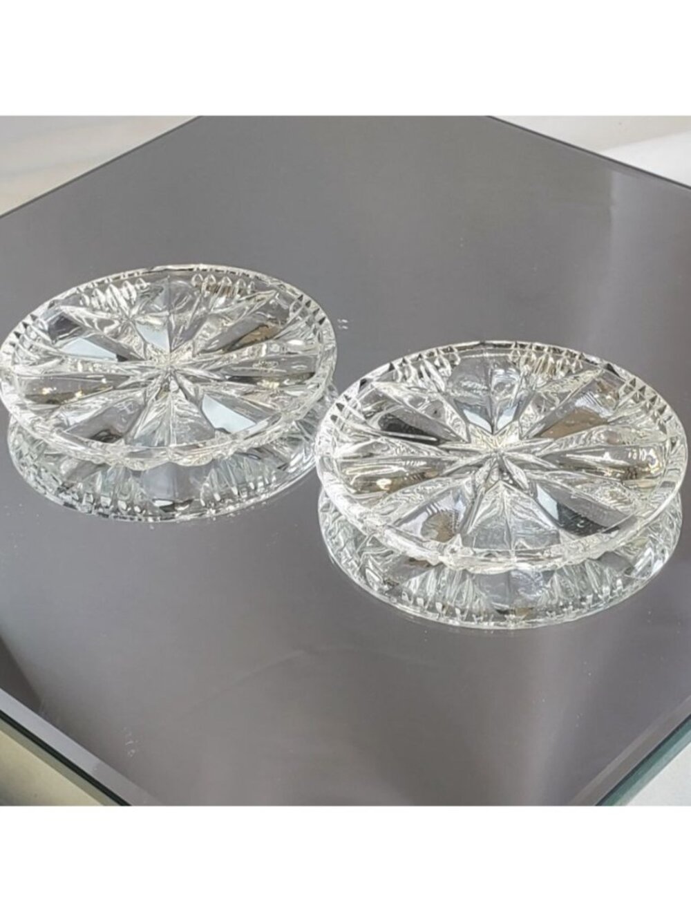 Vintage Royal Limited 24% Leaded Crystal Coasters 3.25" Diameter - Set of 2